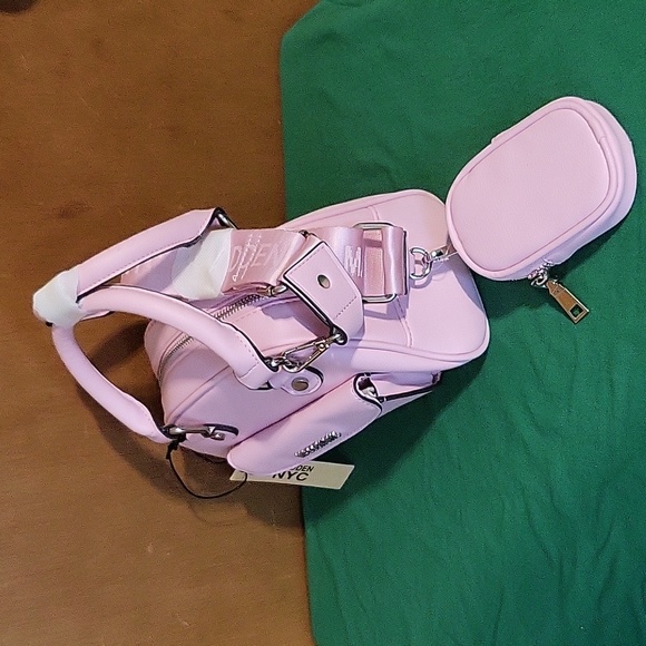 Pink Madden NYC Mini Bowler Handbag With Removable Pouch - Picture 5 of 11